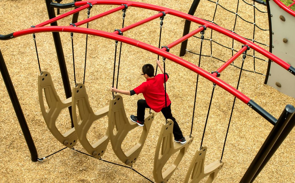 Children Overcome Obstacles with Outdoor Obstacle Courses